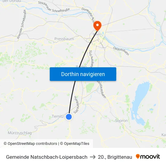 Gemeinde Natschbach-Loipersbach to 20., Brigittenau map