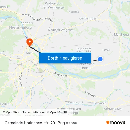 Gemeinde Haringsee to 20., Brigittenau map