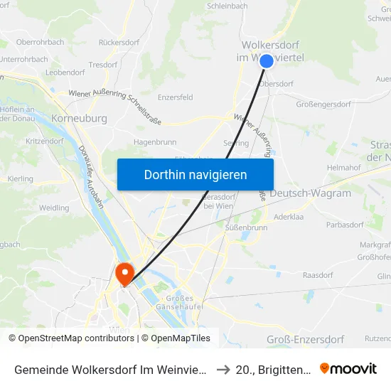 Gemeinde Wolkersdorf Im Weinviertel to 20., Brigittenau map