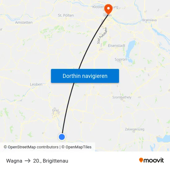 Wagna to 20., Brigittenau map