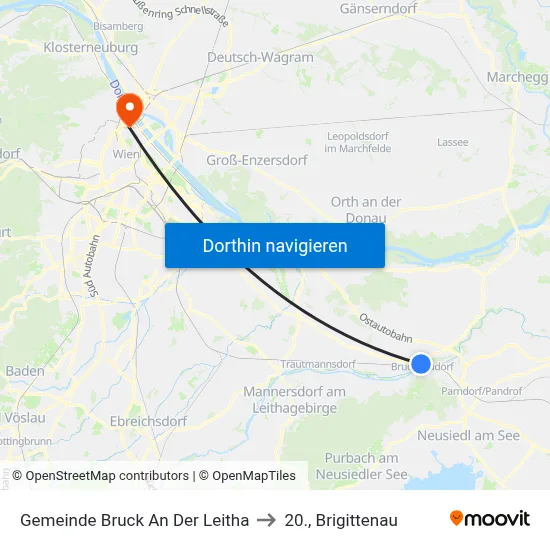 Gemeinde Bruck An Der Leitha to 20., Brigittenau map