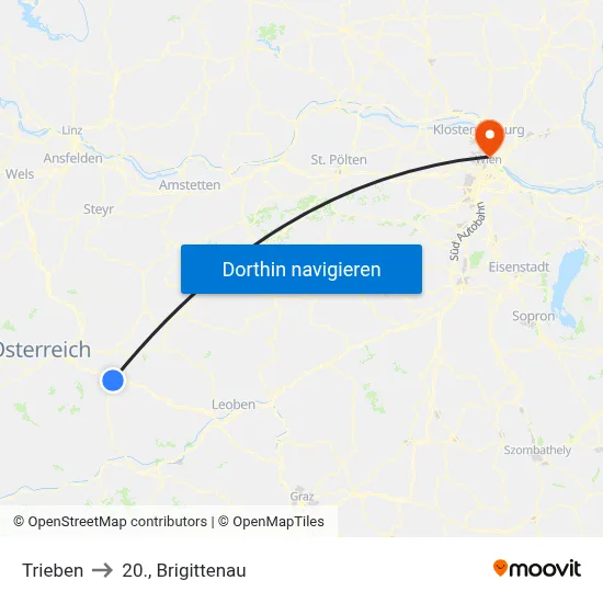 Trieben to 20., Brigittenau map