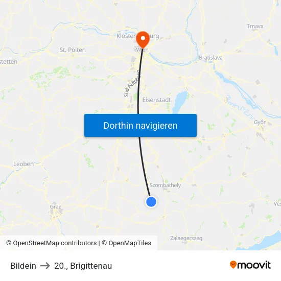 Bildein to 20., Brigittenau map