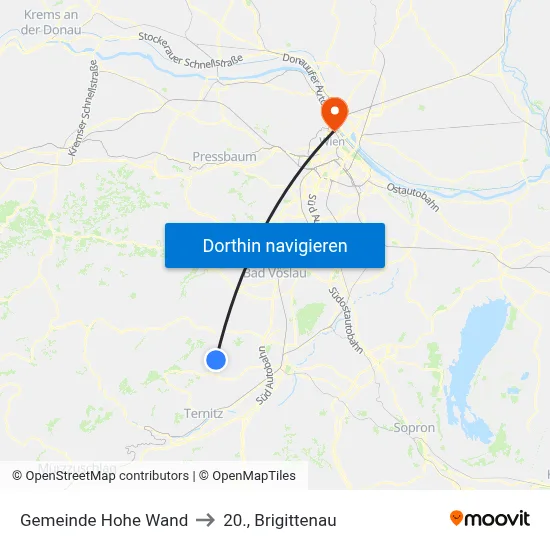 Gemeinde Hohe Wand to 20., Brigittenau map