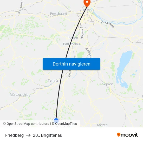 Friedberg to 20., Brigittenau map