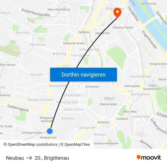 Neubau to 20., Brigittenau map