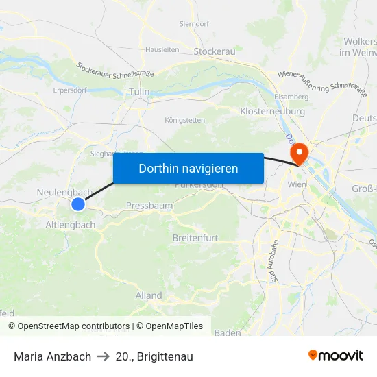 Maria Anzbach to 20., Brigittenau map