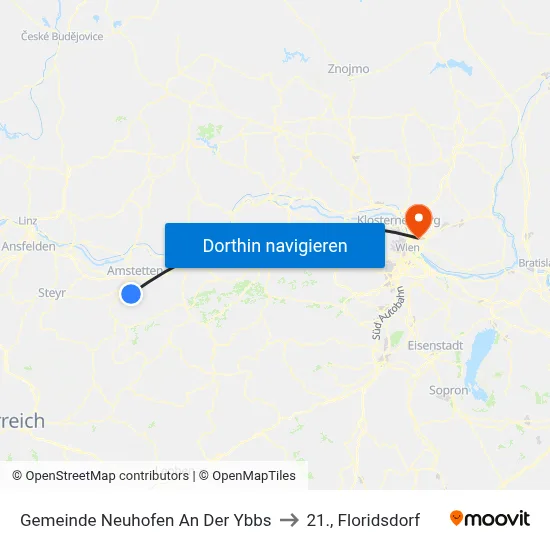 Gemeinde Neuhofen An Der Ybbs to 21., Floridsdorf map