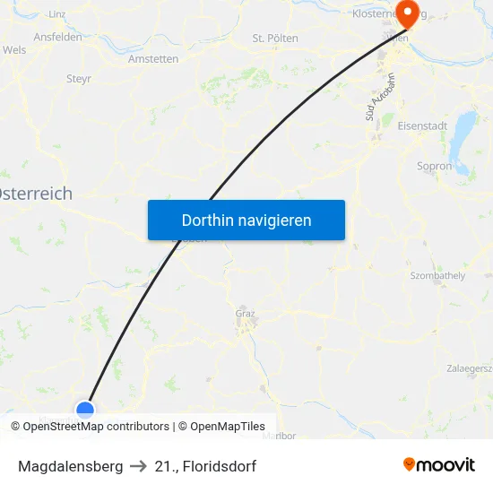 Magdalensberg to 21., Floridsdorf map