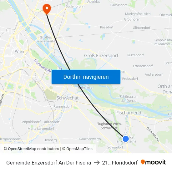 Gemeinde Enzersdorf An Der Fischa to 21., Floridsdorf map