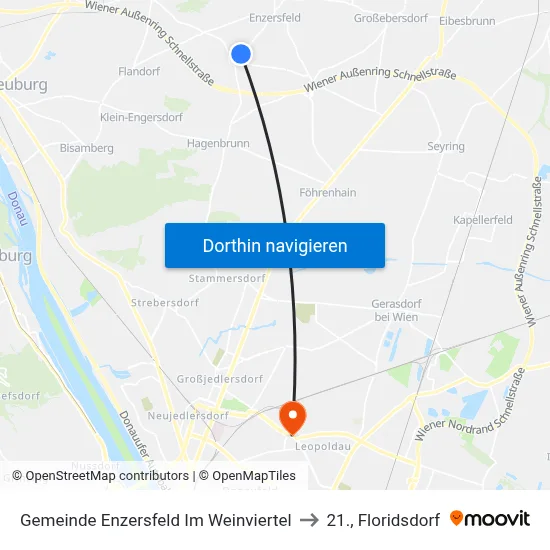 Gemeinde Enzersfeld Im Weinviertel to 21., Floridsdorf map