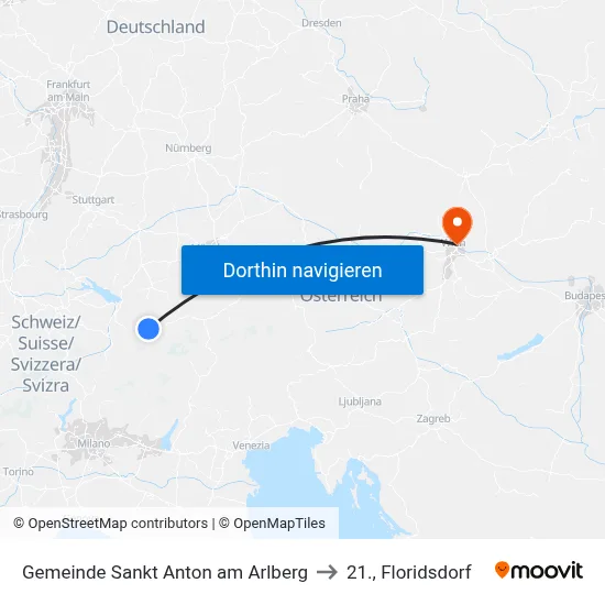 Gemeinde Sankt Anton am Arlberg to 21., Floridsdorf map