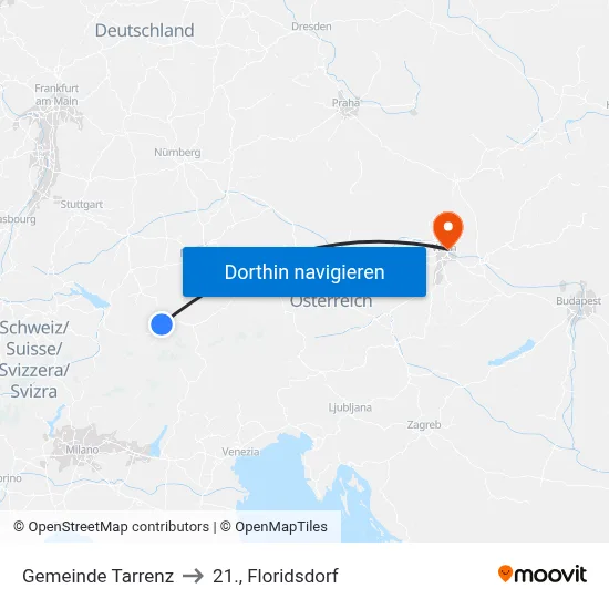 Gemeinde Tarrenz to 21., Floridsdorf map