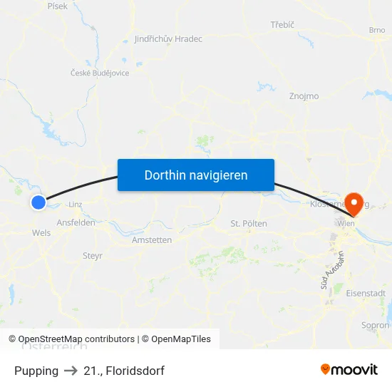 Pupping to 21., Floridsdorf map