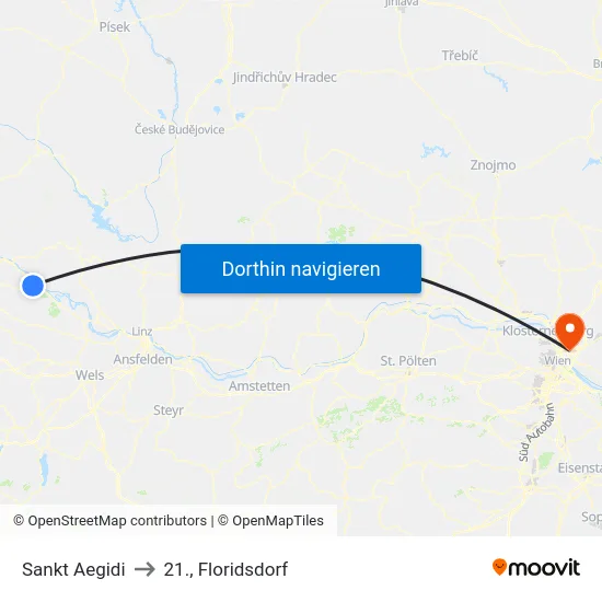 Sankt Aegidi to 21., Floridsdorf map