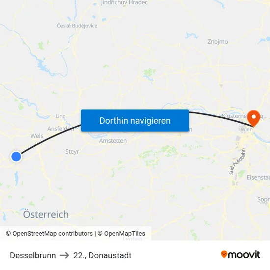 Desselbrunn to 22., Donaustadt map