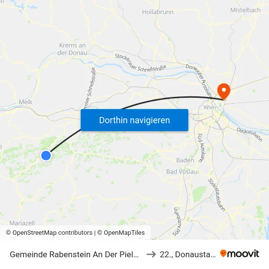 Gemeinde Rabenstein An Der Pielach to 22., Donaustadt map