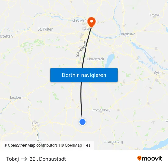 Tobaj to 22., Donaustadt map