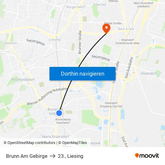 Brunn Am Gebirge to Brunn Am Gebirge map