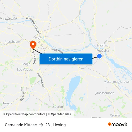 Gemeinde Kittsee to 23., Liesing map