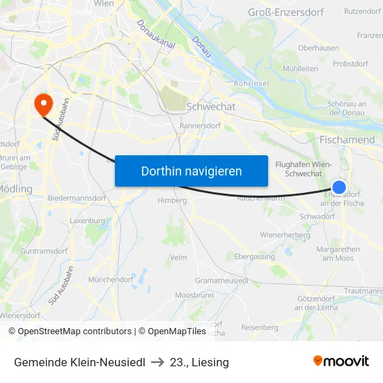 Gemeinde Klein-Neusiedl to 23., Liesing map