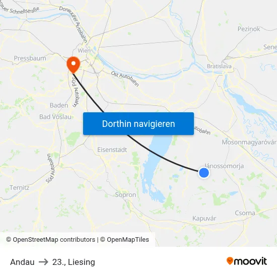 Andau to 23., Liesing map