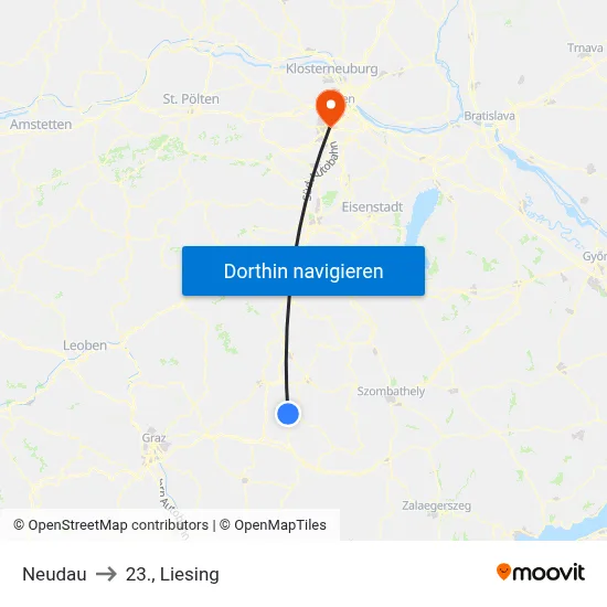 Neudau to 23., Liesing map