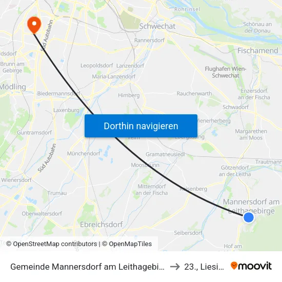 Gemeinde Mannersdorf am Leithagebirge to 23., Liesing map