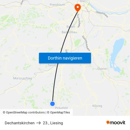 Dechantskirchen to 23., Liesing map
