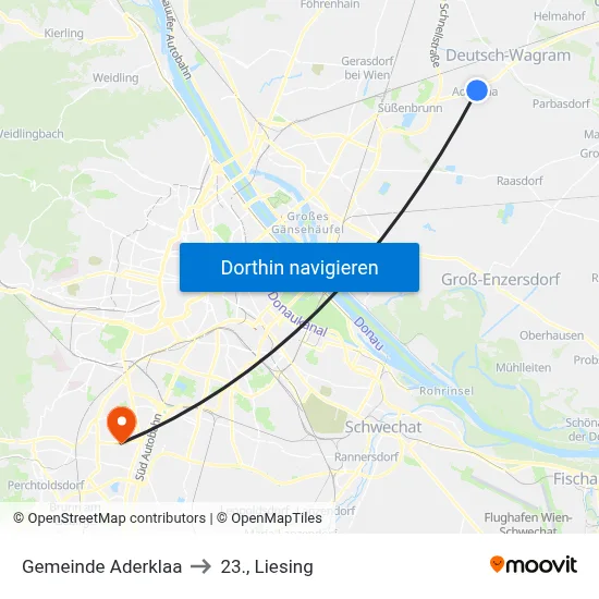 Gemeinde Aderklaa to 23., Liesing map