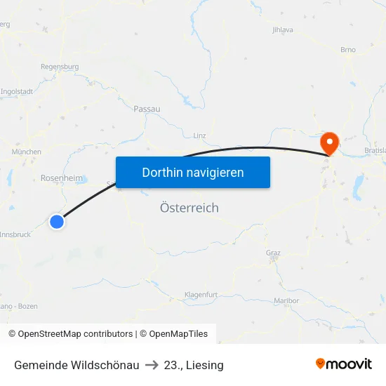 Gemeinde Wildschönau to 23., Liesing map
