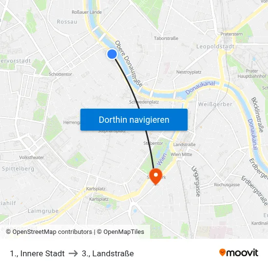 1., Innere Stadt to 3., Landstraße map