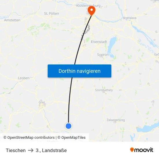 Tieschen to 3., Landstraße map