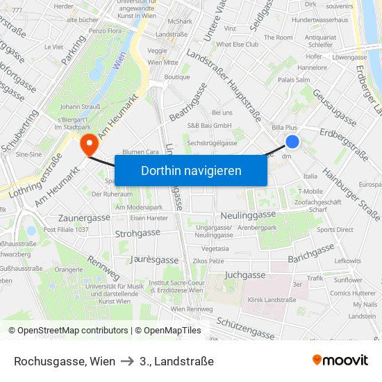 Rochusgasse, Wien to 3., Landstraße map