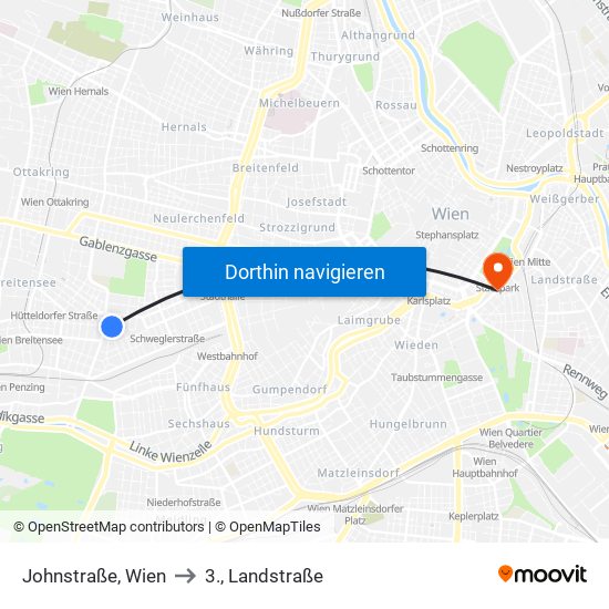 Johnstraße, Wien to 3., Landstraße map