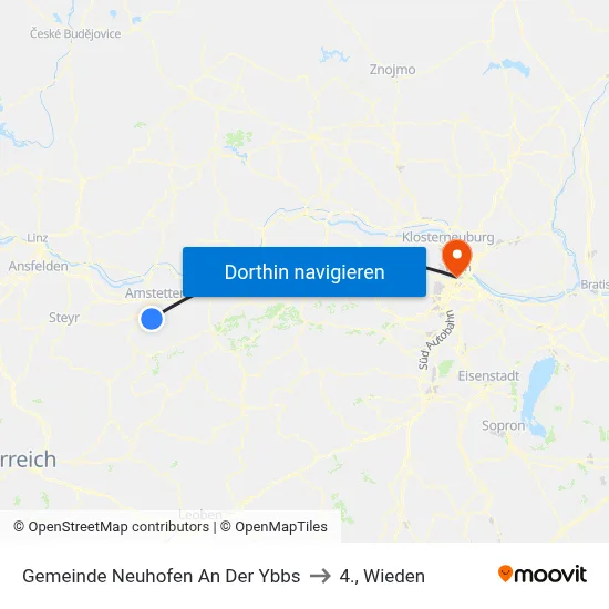 Gemeinde Neuhofen An Der Ybbs to 4., Wieden map