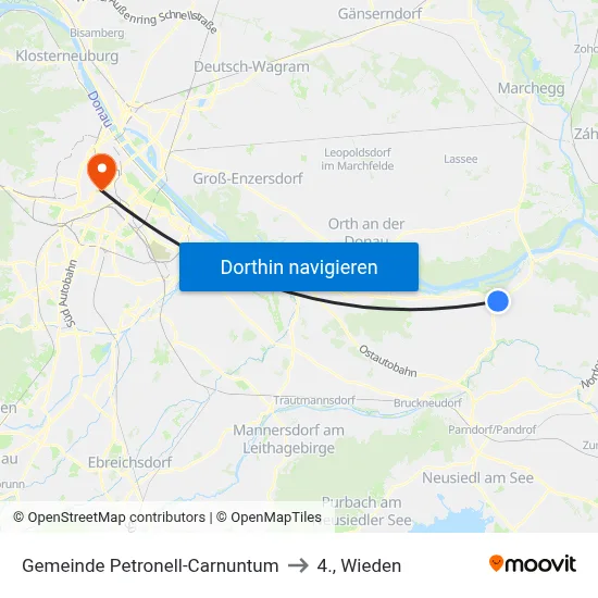 Gemeinde Petronell-Carnuntum to 4., Wieden map
