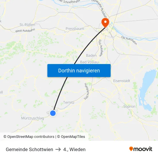 Gemeinde Schottwien to 4., Wieden map