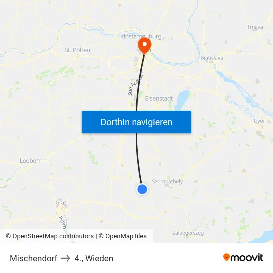 Mischendorf to 4., Wieden map