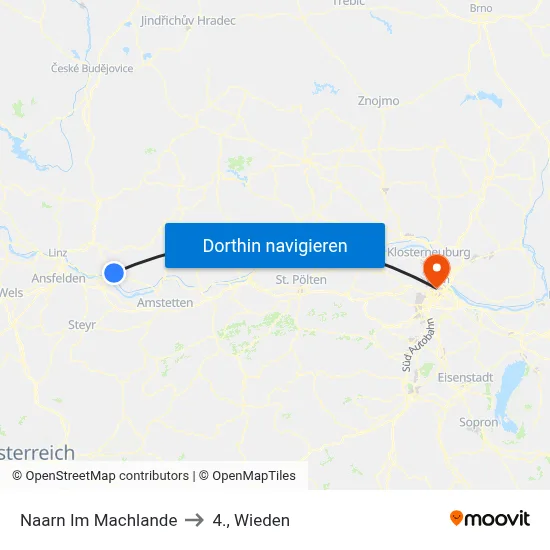 Naarn Im Machlande to 4., Wieden map