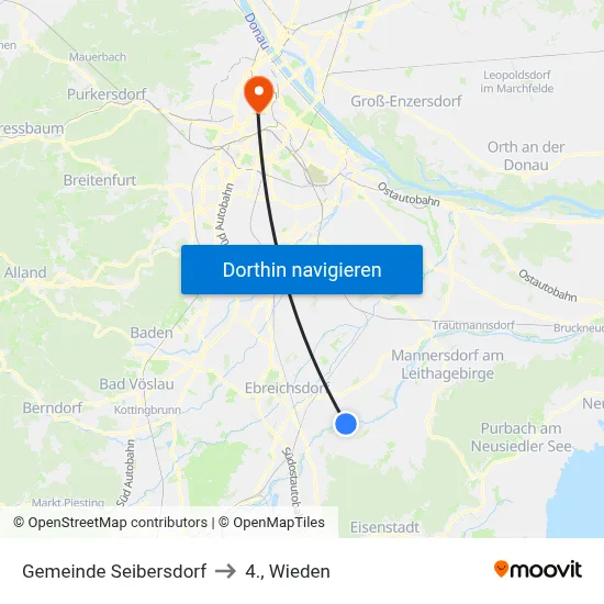 Gemeinde Seibersdorf to 4., Wieden map