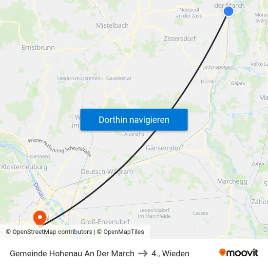 Gemeinde Hohenau An Der March to 4., Wieden map