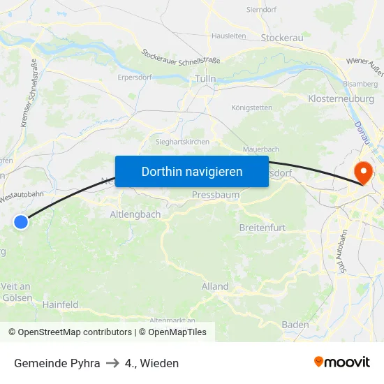 Gemeinde Pyhra to 4., Wieden map