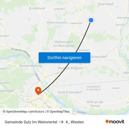 Gemeinde Sulz Im Weinviertel to 4., Wieden map
