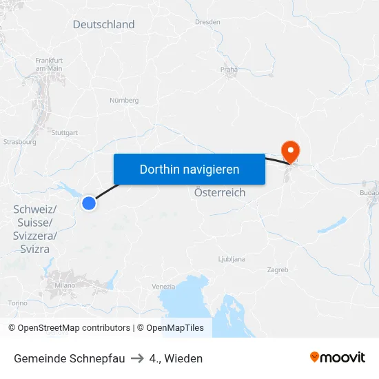Gemeinde Schnepfau to 4., Wieden map