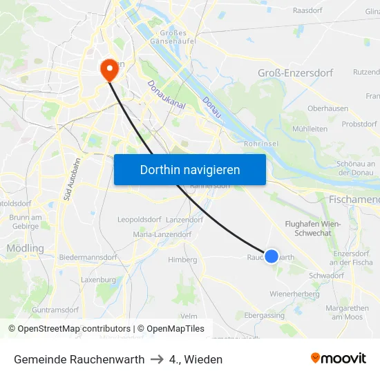Gemeinde Rauchenwarth to 4., Wieden map