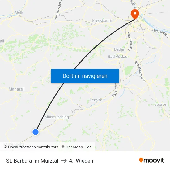St. Barbara Im Mürztal to 4., Wieden map