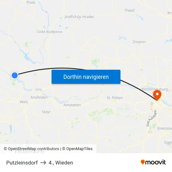 Putzleinsdorf to 4., Wieden map
