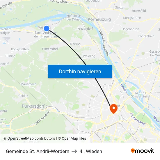 Gemeinde St. Andrä-Wördern to 4., Wieden map