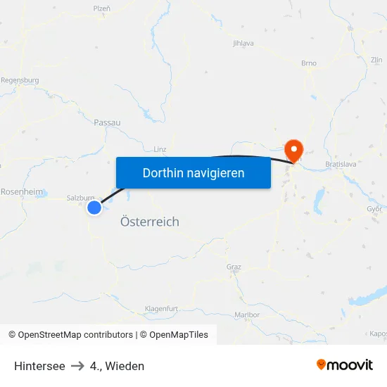 Hintersee to 4., Wieden map